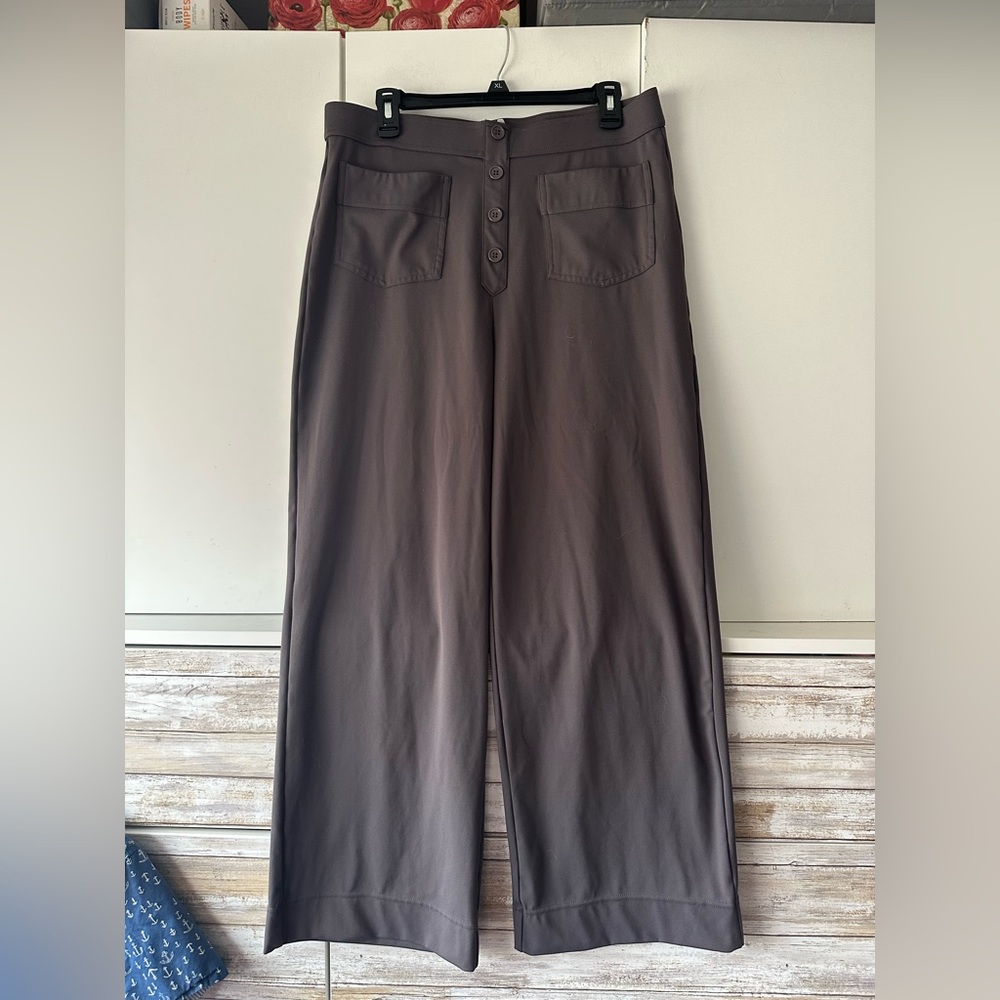 HALARA Wide Leg High-Waist Pants in Dark Brown